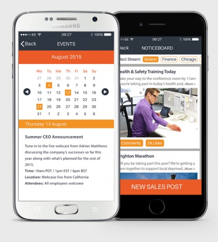 StaffConnect App events & noticeboard