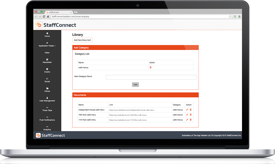 STAFFCONNECT - Admin console STAFFCONNECT - Admin console